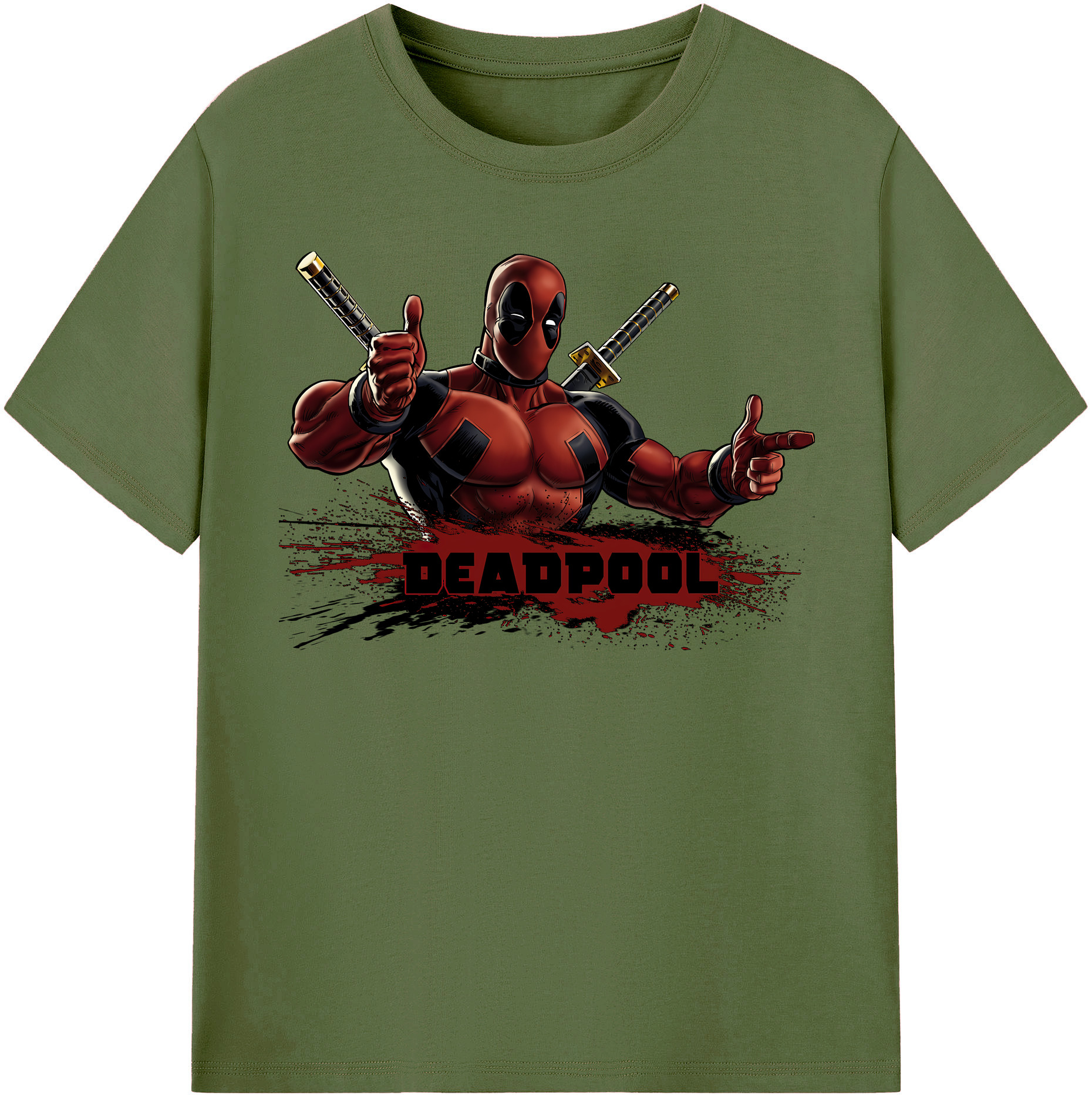 （画像用） Deadpool デッドプール 綿100％半袖Tシャツ（フロントプリント）